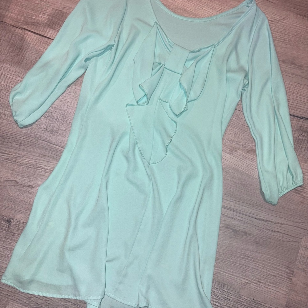 Light Aqua Bow Back Boutique Dress
